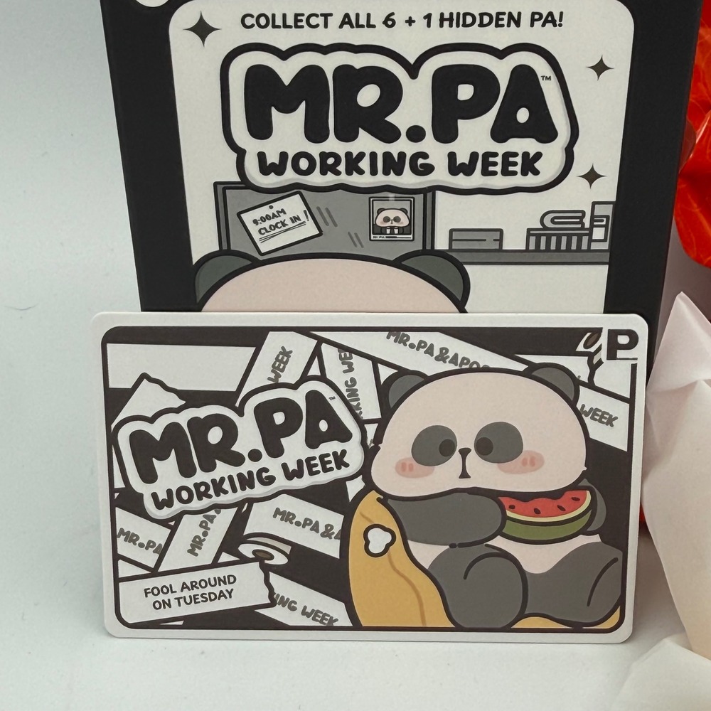 Mr. Pa Working Week Fool Around On Tuesday Figurine Open Box Panda Watermelon
